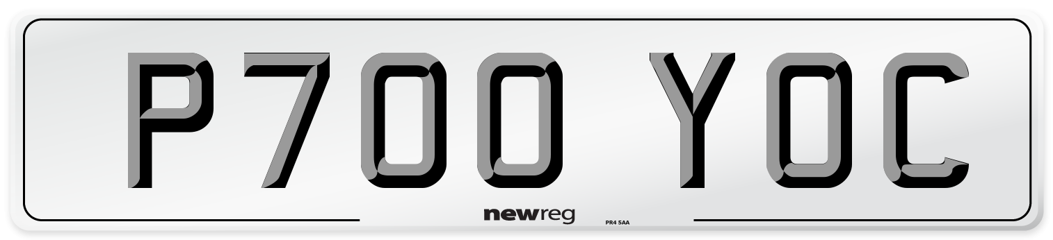 P700 YOC Number Plate from New Reg